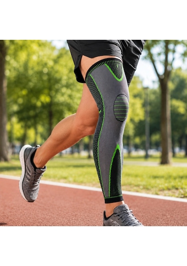 Ergonomik Uzun Spor Dizliği Esnek Kumaşlı Tam Boy Kompresyon Desteği