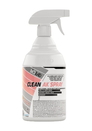 Biorad Clean+Ak % 70 Alkol Bazlı Hızlı Yüzey Dezenfektanı 1 L