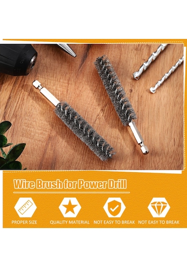 Samdoo 6 Adet 15mm Çaplı 304 Paslanmaz Çelik Boru Fırçası Seti - Altıgen Gövde, Power Tool Uyumlu, Pas Ve Tüketici Temizliği