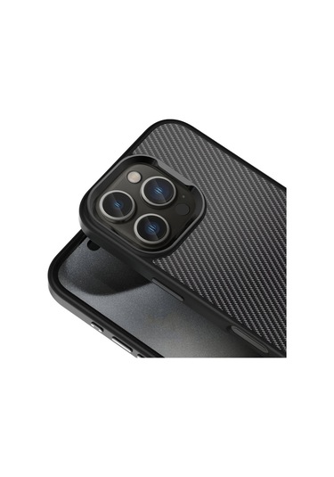 İphone Uyumlu 16 Pro Max Kılıf Karbon Fiber Görünümlü Parlak Kamera Çerçeveli Zore Venus Kapak-rose B