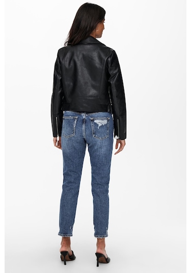 Only Kadın Deri Ceket Onlvera Fermuarlı Kemerli - 15232135 001