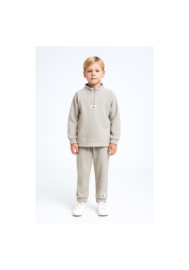 Monox Erkek Çocuk Reglan Kol Fitilli Polar Takım Taş