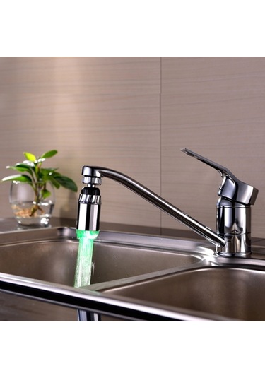 Sdf-b2 1 Led Abs Sıcaklık Sensörü Rgb Led Musluk Işık Su Kızdırma Duş, Boyut: 78 X 28mm, Arayüz: 22mm Gümüş Diğer