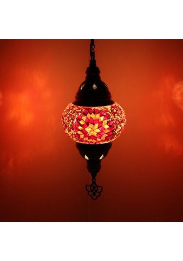 Dekoratif KARALP MOZAİK LAMBA TEKLİ SARKIT FENER