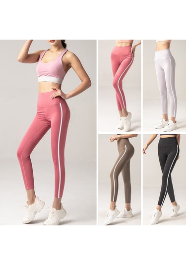 Geeroyoo Vintage Desenli Yüksek Bel Yoga Taytı - Esnek Ve Rahat Spor, Koşu, Bisiklet İçin Pembe