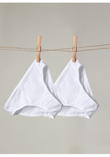 Kız Çocuk Organik Külot 2li Paket 1195 - Beyaz