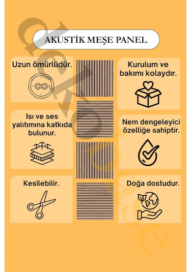 Meşe 10 Adet 40x40cm Yeni Nesil Akustik Ahşap Duvar Paneli