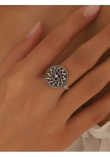 Serebranyj Dom 925 Ayar Gümüş Hristiyanlık Yüzüğü 26949431 Gri