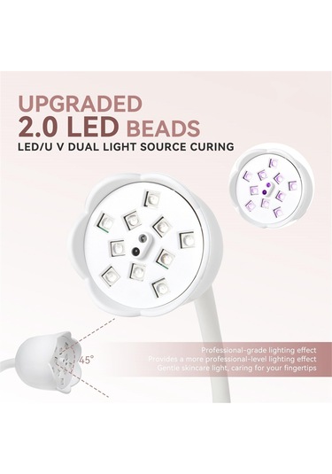 Xurunkeji Mini Jel Cila Kurutma Lambası Şarj Edilebilir Uv Led Tırnak Lambası Kaz Boynu Kablosuz Tırnak Lambası Jel Tırnakların Hızlı Kuruması İçin