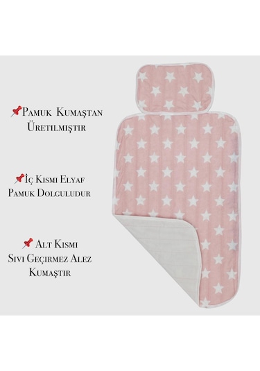 MorBebe Pratik Alt Değiştirme Matı Minderi Alt Değiştirme Pedi Bakım ÖrtüsüPembe