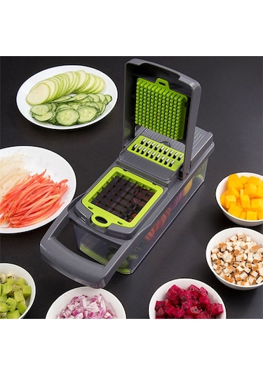 Mutfak Dilimleyici Meyve Kesici Patates Soyucu Yeşil-Siyah