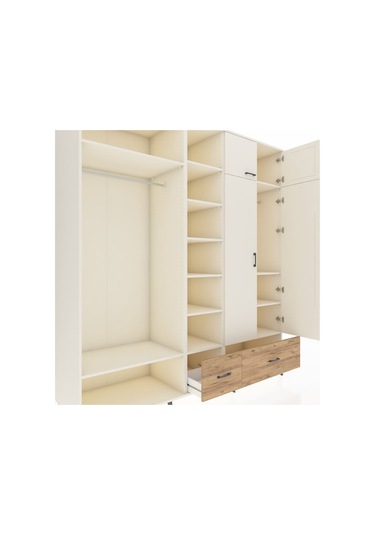 Kronos Dolap 12 Raflı 2 Çekmeceli 2 Askılı 220x59x243 Aytaşı-aytaşı/çam Aytası/atlas Çam