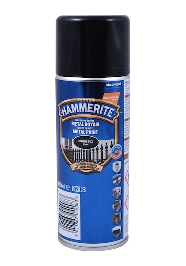 Marshall Hammerite Pürüzsüz Siyah Sprey Boya 400 ML
