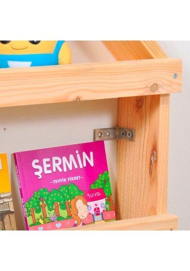 Çocuk Odası Eğitici Montessori Kitaplık Mobilya 4lü Raf Duvar Raf