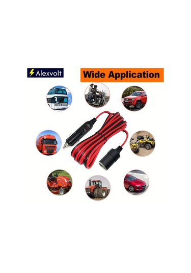 Xuweiwei 3.9m 13ft 14awg 15a Araç Şarj Kablosu Led Işıklı Erkek Dişi Sigara Çakmaklı Adaptör Hava Kompresörü Soğutucu