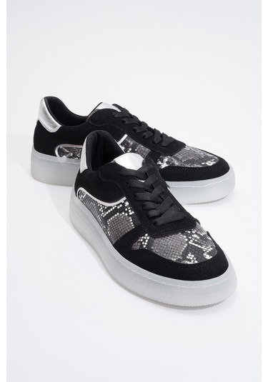 Montero Siyah Desenli Kadın Spor Ayakkabı Siyah