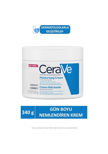 Cerave Nemlendici Krem Kuru Ciltler Yüz Vücut İçin 340gr