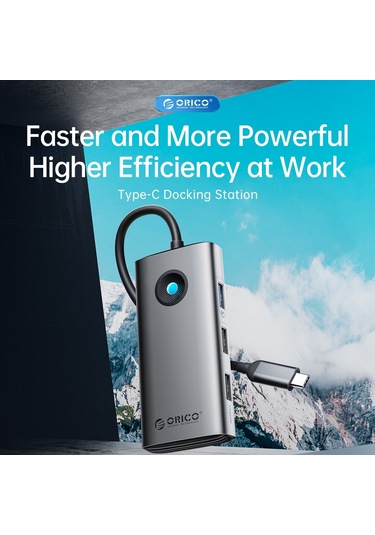 Sones Orıco Pw11-5p Type-c / Usb-c 5'i 1 Arada 5 Gbps Çok İşlevli Yerleştirme İstasyonu Koyu Gri