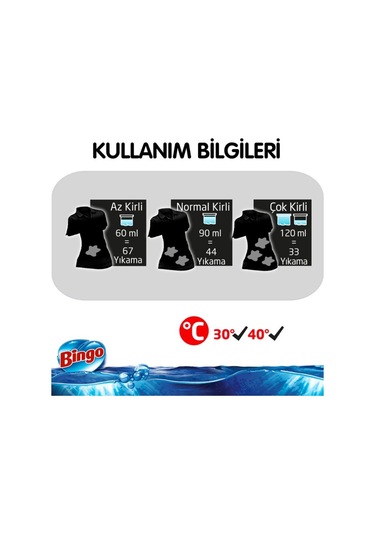 Bingo Siyahlar İçin Sıvı Çamaşır Deterjanı  67 Yıkama 4 L