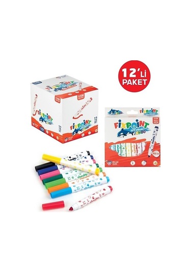 Fixpoint Maxi Jumbo Keçeli Kalem 10 Lu Set 12'li Stand