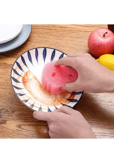 Fosenze 3'lü Mutfak Temizlik Süngeri Seti - Tabak, Cam Seramik Ve Çamaşır Temizliği İçin Çok Amaçlı Bej, Beyaz Ve Pembe