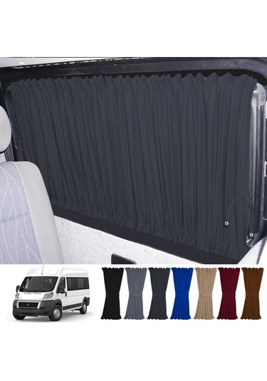 Pandami Fiat Ducato Boxer Jumper Uzun Şase 2006+ Uyumlu Füme Raylı Oto Perde Takımı