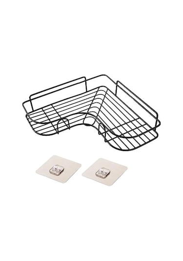 Novahub Siyah Demir Banyo Rafı Duş Duvara Monte Şampuan Tutucu Vantuz İle Hiçbir Sondaj Mutfak Banyo Aksesuarları Diğer