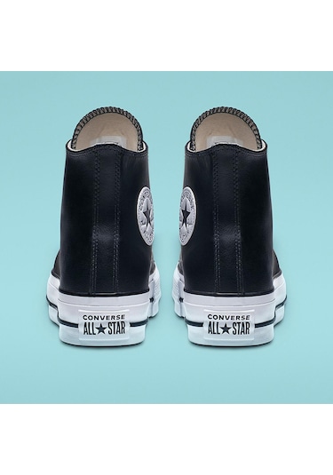 Converse Chuck Taylor All Star Leather Platform Kadın Günlük Ayak Siyah