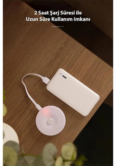 Hareket Sensörlü - Usb Şarjlı - Led Işık Lamba - 4000 Kelwin