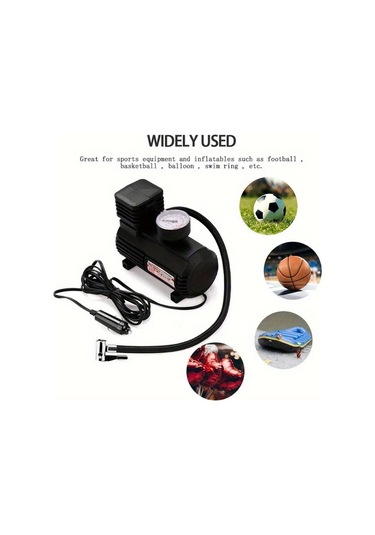 Boatshop1 Siyah Mini Araba Şişirme Pompası 12v Taşınabilir 300psı Hava Kompresörü Araba Seyahat Acil Durum