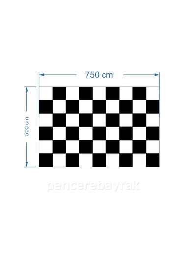 50x70 Cm Damalı Bayrak Plastik Sopalı Raşel Kumaş