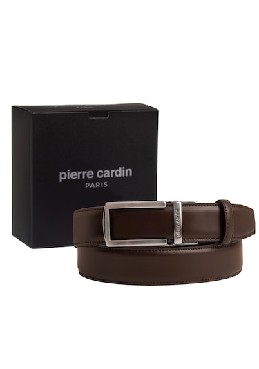 Pierre Cardin Deri Otomatik Tokalı Erkek Kemeri En 3,5 Cm Pcotm01 Kahverengi