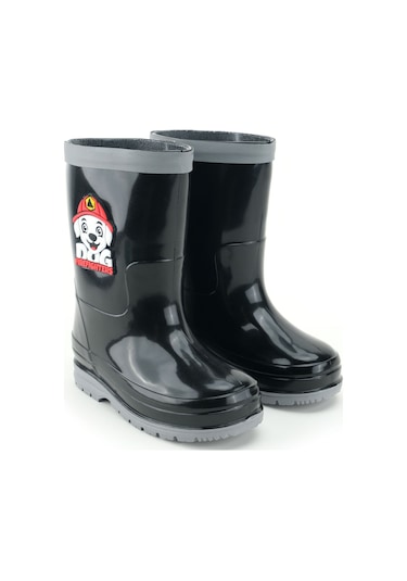 Gezer Erkek Çocuk Kışlık Pvc Su Gecirmez İçinde Harici Çıkarılabilir Çoraplı Yağmur Bot Çizme Siyah