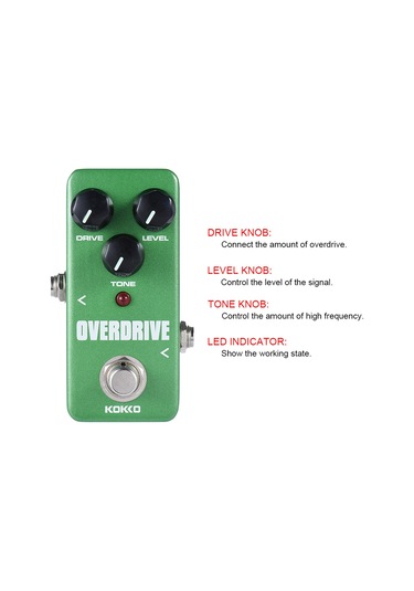 Ruicoo Kokko Fod3 Mini Gitar Efek Pedalı - Doğal Tüp Overdrive Sesi, Renkli Ton Ayarlama, True Bypass, Aluminyum Kasa