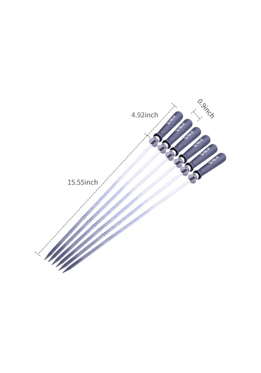 Teltree 6'lı Paslanmaz Çelik Izgara Şarapları, Ahşap Kolu, Isıya Dayanıklı, Gıda Tutucu, Kamp/parti İçin Mkc52t Seti