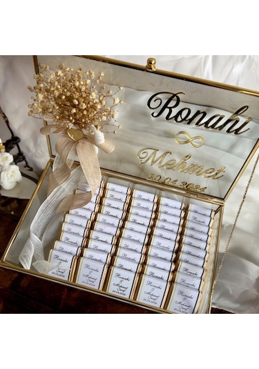 Damian Gold Söz Nişan Kız İsteme Çikolatası Altın - Gümüş