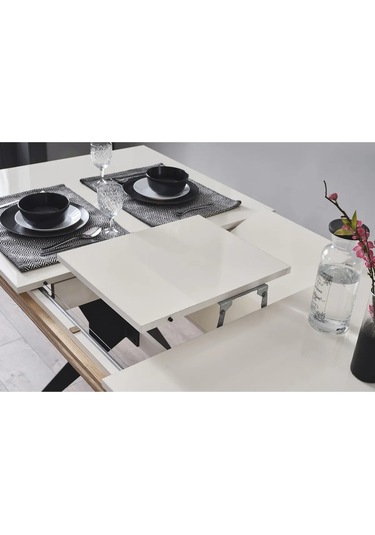 Elize Yemek Odası Takımı Yemek Masası + 4 Adet Sandalye Beyaz