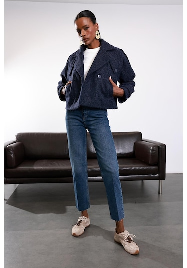 Lacivert Astarlı Kaşe Ceket 286 Lacivert