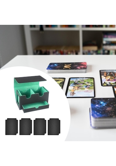 Suntek Kart Güverte Kutusu Oyun Kartı Kılıfı Oyuncak İç-yeşil