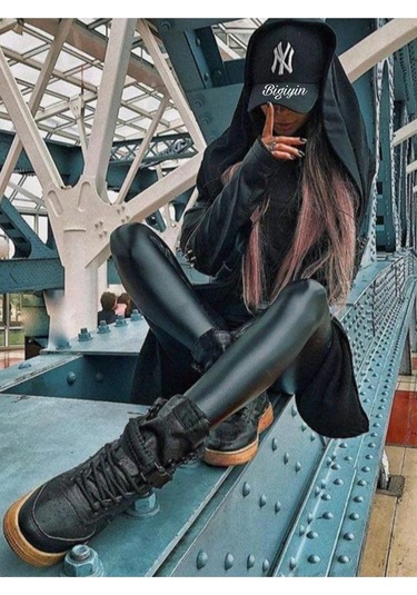 Bigiyin Kadın Siyah Içi Şardonlu Kışlık Suni Deri Peluşlu Taytsiyah Xl Siyah