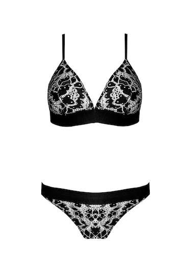 Deep Secret Siyah-beyaz Full Dantel Bralet Strıng Takım Ds20095brt 001