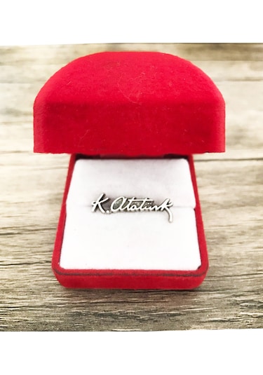 Atatürk İmzalı Yaka Rozeti Gümüş