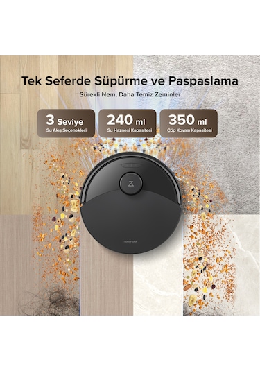 Roborock Q8 Max Pro Plus Akıllı Robot Süpürge Siyah