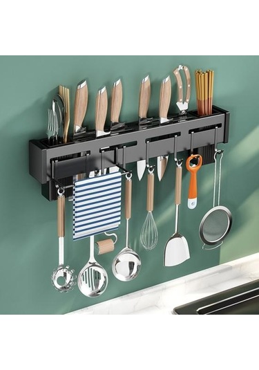 Gümüş Paslanmaz Çelik Bıçak Tutucu Yumruksuz Çubuklarını Tüp Ekleme Bıçağı Mutfak Rafı Ev Çok Fonksiyonlu Depolama Rafı