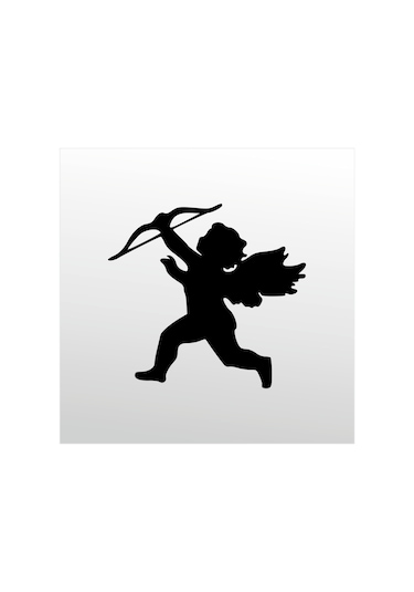 Folyo Sticker Melek Kız 20cm Uzunluk Siyah