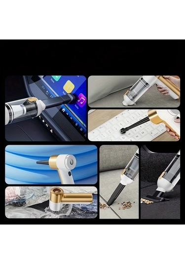 Fochsia White Golden 16000pa Yüksek Emiş Güçlü Kablosuz El Süpürgesi 100w Usb Şarjlı Ev Araç İçin Taşınabilir