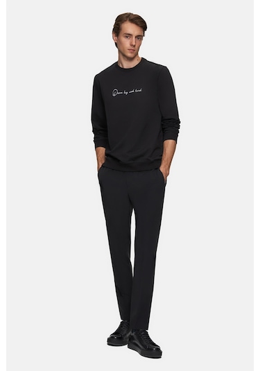 Twn Slim Fit Siyah Düz Sweatshirt 5ece251527923 001