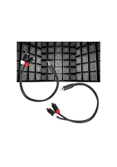 Youtek 2 Adet Rca Bölücü Kablosu - 1 Erkek 2 Dişi Y Tipi, Oksijenli Bakır Teli, Altınaltı Uçlar, 0.3m, Subwoofer/ses Sistemi İçin Mono'dan Stereo'ya Dönüştürücü