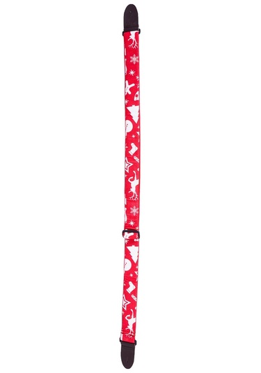 Wagon Straps Yılbaşı Temalı Gitar Askısı - Kırmızı/beyaz
