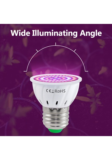 Dofolink 220v 80 Led Bitki Büyüme Lambası, Kırmızı-mavi Spektrum, E14 Yuva, Seracılık Sebze Fidanı Işığı Diğer